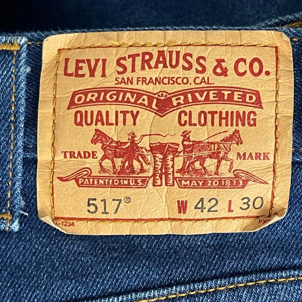 (LOT OF 3) VTG Y2K Levis 517 Boot Cut Mens‎ 42x25 Dark Wash Denim Blue Jeans
